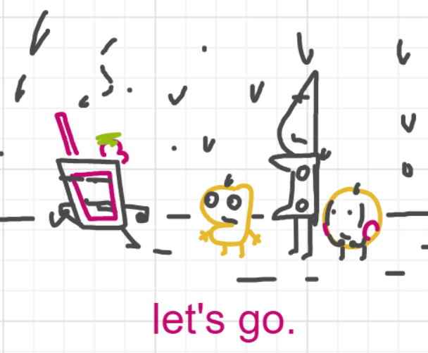 A panel from I've Been Everywhere, Man, episode nine of the Board Boards object show by Furretwalk/WalkingFurret.